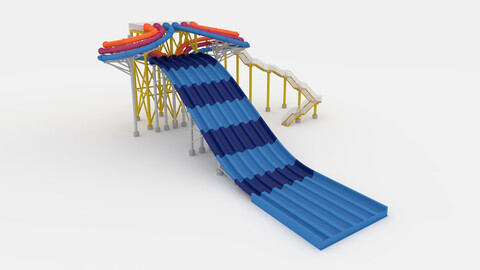 3D Model Waterpark Slide 6