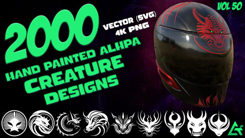 2000 Hand Painted Alpha Creature Designs (MEGA Pack) - Vol 50
