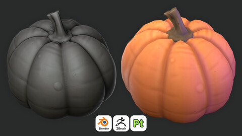 Stylized Pumpkin For Games 3D Art / Tutorial