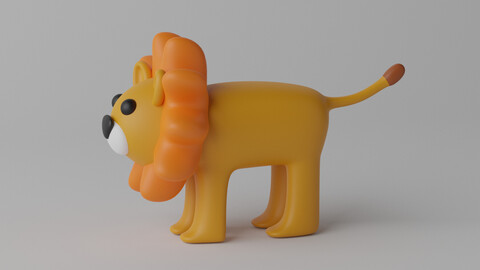 Cartoon Cute Lion 3D model