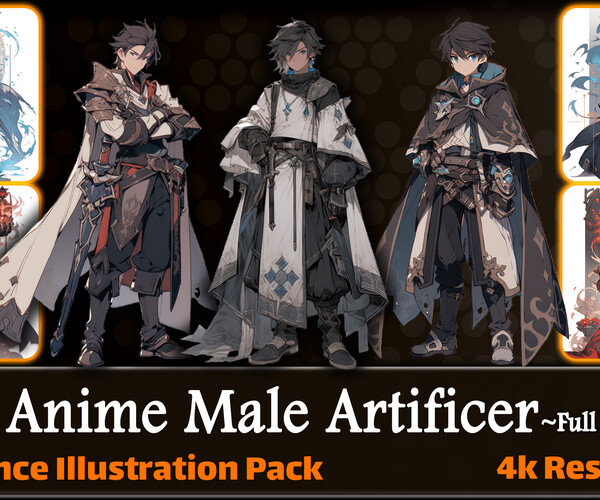 ArtStation - 200 Anime Male Artificer (Full Body) Reference Pack | 4K ...