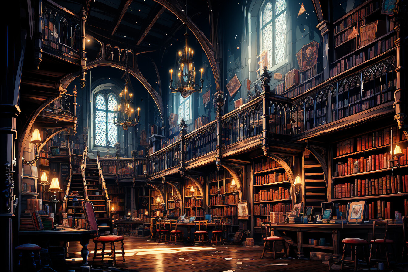 ArtStation - Twilight Whispers in the Grand Library 8 | Artworks