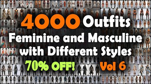 4000 Feminine and Masculine Outfits with Different Styles Reference Pack | MEGA Bundle | 4K | v.6