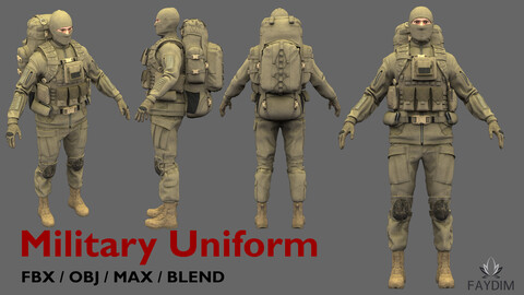 Military uniform + Equipment (Full pack)
