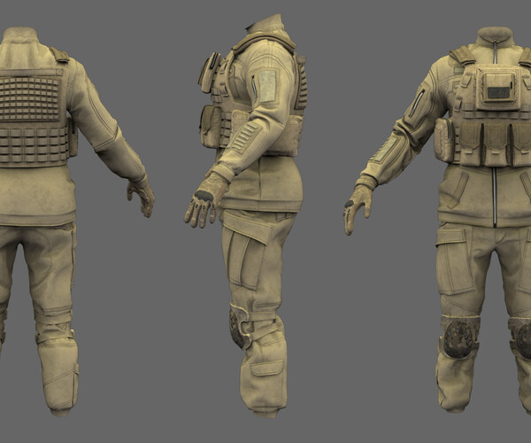 ArtStation - Military Uniform + Equipment (Full Pack) | Game Assets