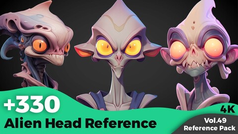 +330 Stylized Alien Head Reference(4k)