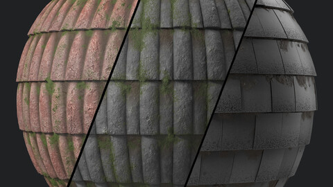 Roof Tile Materials 103- Concrete Roofing | Sbsar, Seamless, Pbr, 4k