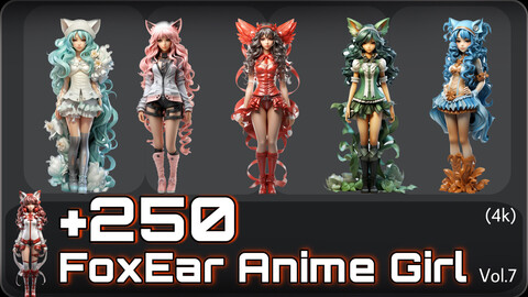 +250 FoxEar Anime Girl Concept (4k)