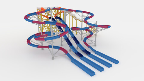 3D Model Waterpark Slide 7