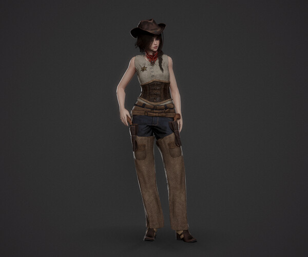 ArtStation - Cowboy Lady | Game Assets