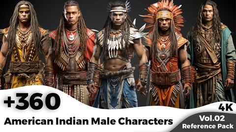 +360 American Indian Male Character Concept (4k)