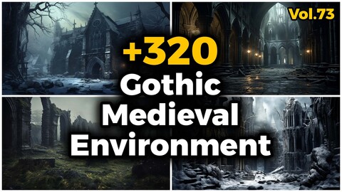 +320 Gothic Medieval Environment Concept (4k) | Vol_73