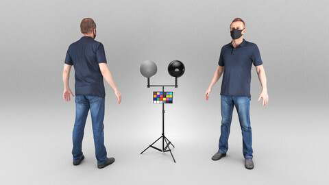 Man in black face mask ready for animation 405