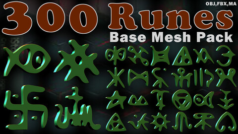 300 Runes Base Mesh Pack