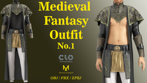 Medieval Fantasy Outfit No.1 / ZPRJ/ OBJ/ FBX