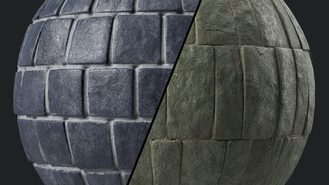 Stone Wall Materials 83- Decorative Slat Stone Wall | Sbsar Pbr 4k Seamless