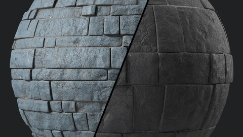 Stone Wall Materials 85- Decorative Slat Stone Wall | Sbsar Pbr 4k Seamless