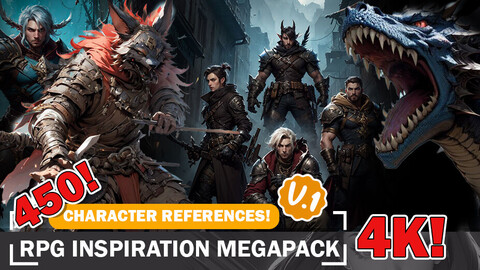 450 RPG Inspiration Illustrations: 4K Mega Pack - Reference Art