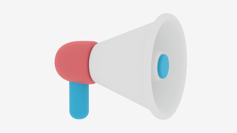 Cartoon Lovely Megaphone 1 3D model