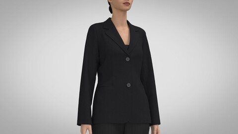 Women Blazer 2, Marvelous Designer, Clo +obj, fbx