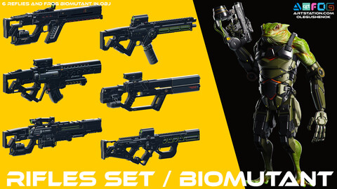 Sci-Fi Rifles Set / Kitbash / Biomutant