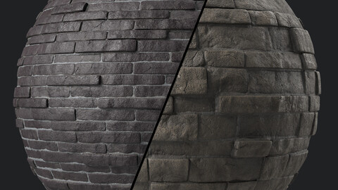 Stone Wall Materials 86- Decorative Slat Stone Wall | Sbsar Pbr 4k Seamless