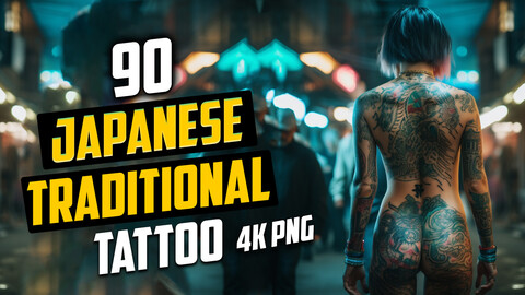 90 Japanese Traditional Tattoo (PNG Files)-4K- High Quality