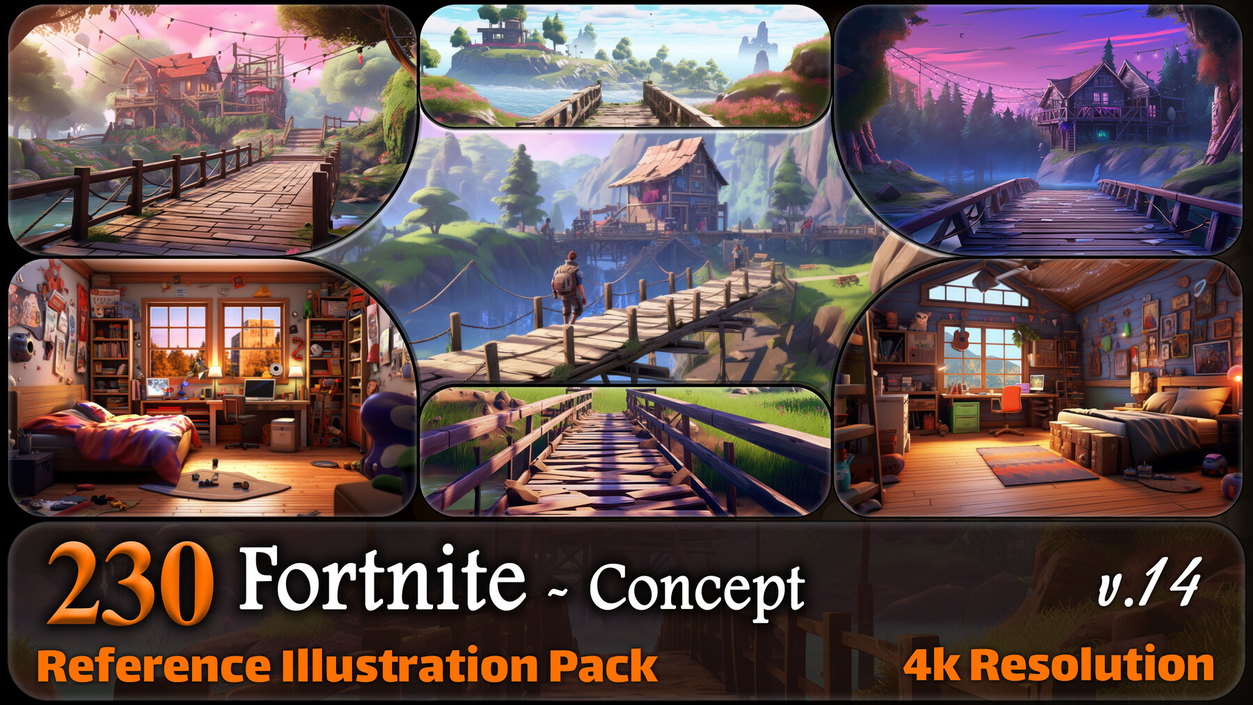 ArtStation - 230 Fortnite Video Game Concept Reference Pack | 4K | v.14 |  Artworks