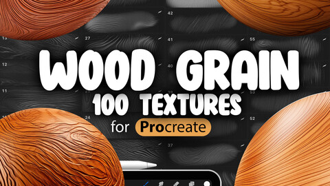 100 Procreate Wood Grain Textures | Wooden Procreate Pattern Seamless Brushes | Realistic Wood Procreate Brush