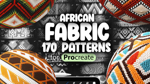 170 Procreate African Patterns | Traditional African Fabric Procreate Texture Seamless Brushes | Procreate Fabric Brush