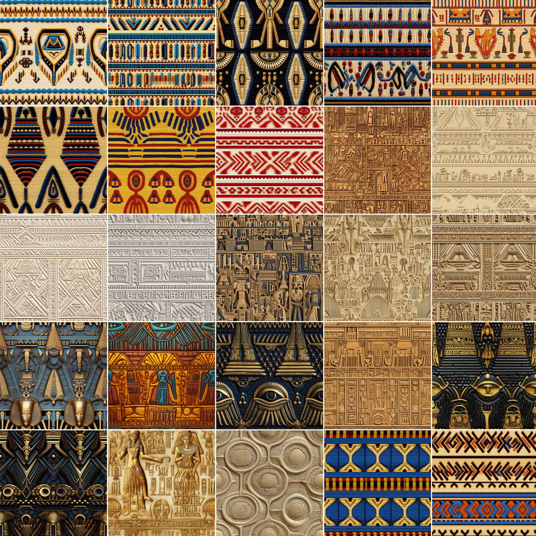 ArtStation - 130 Procreate Egypt Patterns | Ancient Egyptian Embroidery ...