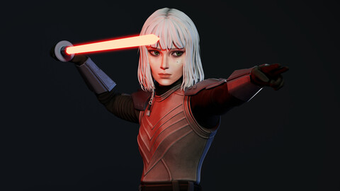 Star Wars Shin Hati 3D Model [ Blender / Rigged / Animation ]