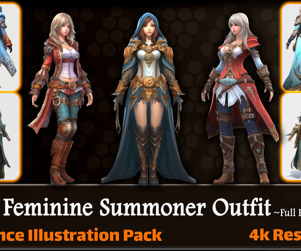 ArtStation - 200 Feminine Summoner Outfit Reference Pack | 4K | v.143 ...