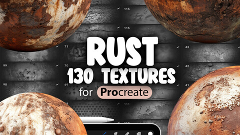 130 Procreate Rust Textures | Metal Rust Procreate Pattern Seamless Brushes | Procreate Flaky Rust Texture | Procreate Smooth Rust Texture