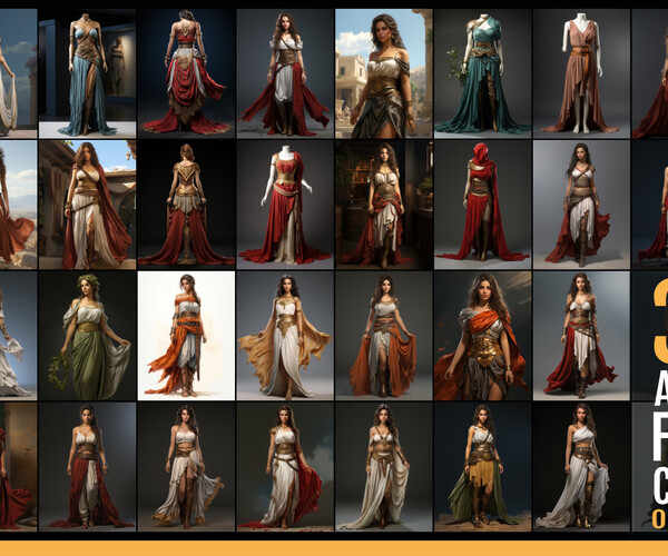 ArtStation - 303 Athenian Female Outfit VOL24