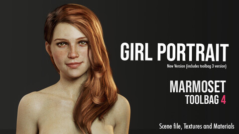 Girl Portrait - Marmoset Toolbag 4 Scene