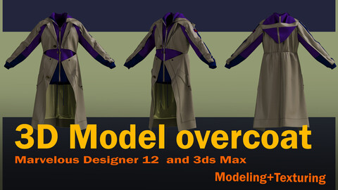 3D combined digital model of coat and t-shirt*Project files:  * File Marvelous Designer 12  *3ds Max 2018  *OBJ*FBX  *LXO  *PDF+ texture