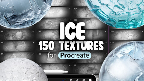 150 Procreate Ice Textures | Clear Ice Procreate Texture Seamless Brushes | Procreate Cracked Ice Texture | Procreate Frosted Ice Texture