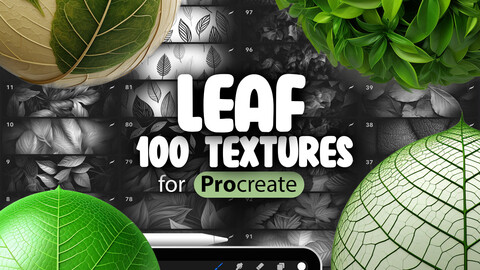 100 Procreate Leaf Textures | Foliage Procreate Texture Seamless Brushes | Procreate Tropical Leaves Texture | Procreate Autumn Leaf Texture