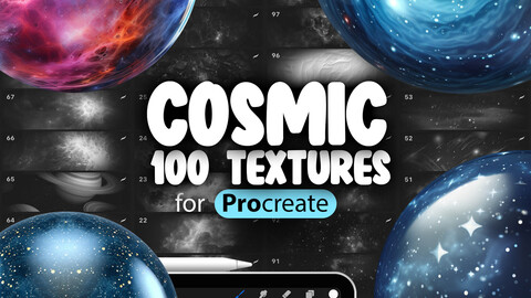 100 Procreate Space Textures | Procreate Cosmic Textures | Starry Sky Procreate Texture Seamless Brushes | Nebula Procreate Texture