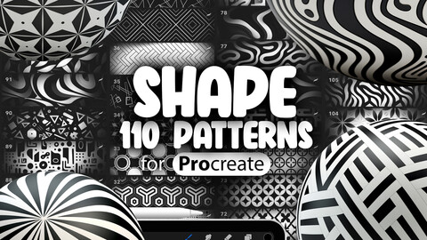 110 Procreate Shape Patterns | Procreate Geometric Patterns | Procreate Shape Textures | Procreate Geometric Textures | Seamless Patterns