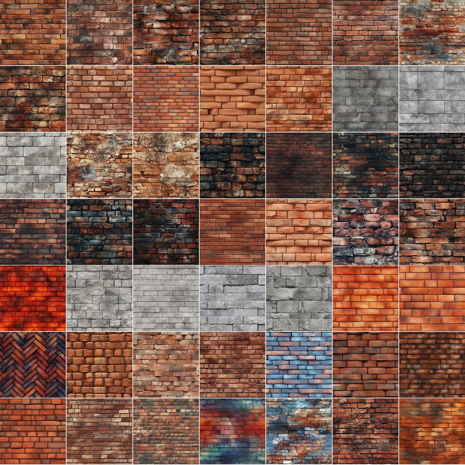 Artstation - 90 Procreate Brick Textures 