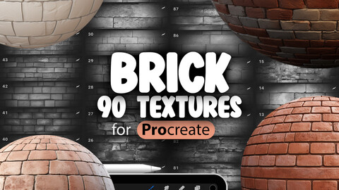 90 Procreate Brick Textures | Bricks Procreate Texture Seamless Brushes | Procreate Brick Brus | Procreate Brick Patterns | Procreate Stone