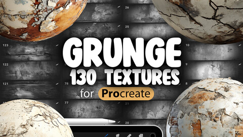 130 Procreate Grunge Textures | Grunge Procreate Texture Seamless Brushes | Old Wall Texture Procreate Brush | Graffiti Background Procreate