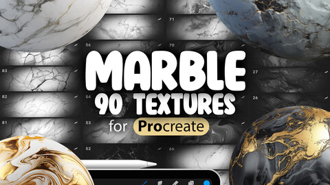 90 Procreate Marble Textures | Alcohol Procreate Texture Seamless Brushes | Stone Procreate Textures | Procreate Onyx Marble Texture