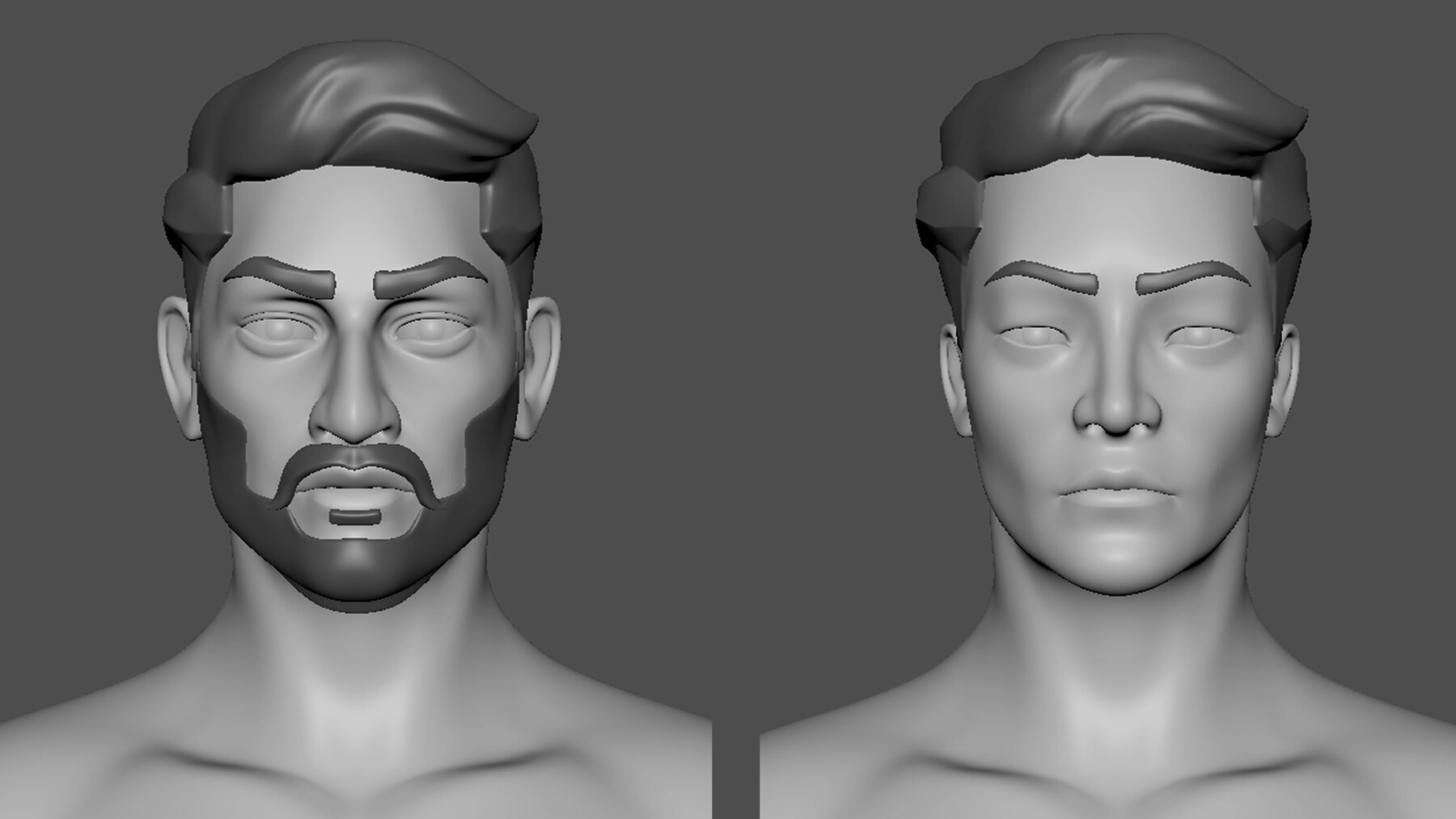 ArtStation - 4 Male Race Anatomy BaseMesh - Topology + UV map | Resources