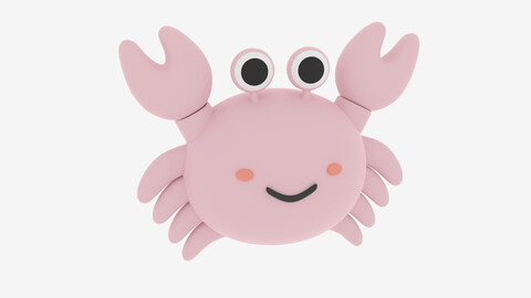 Cartoon Cute Little Crab 1 3D model