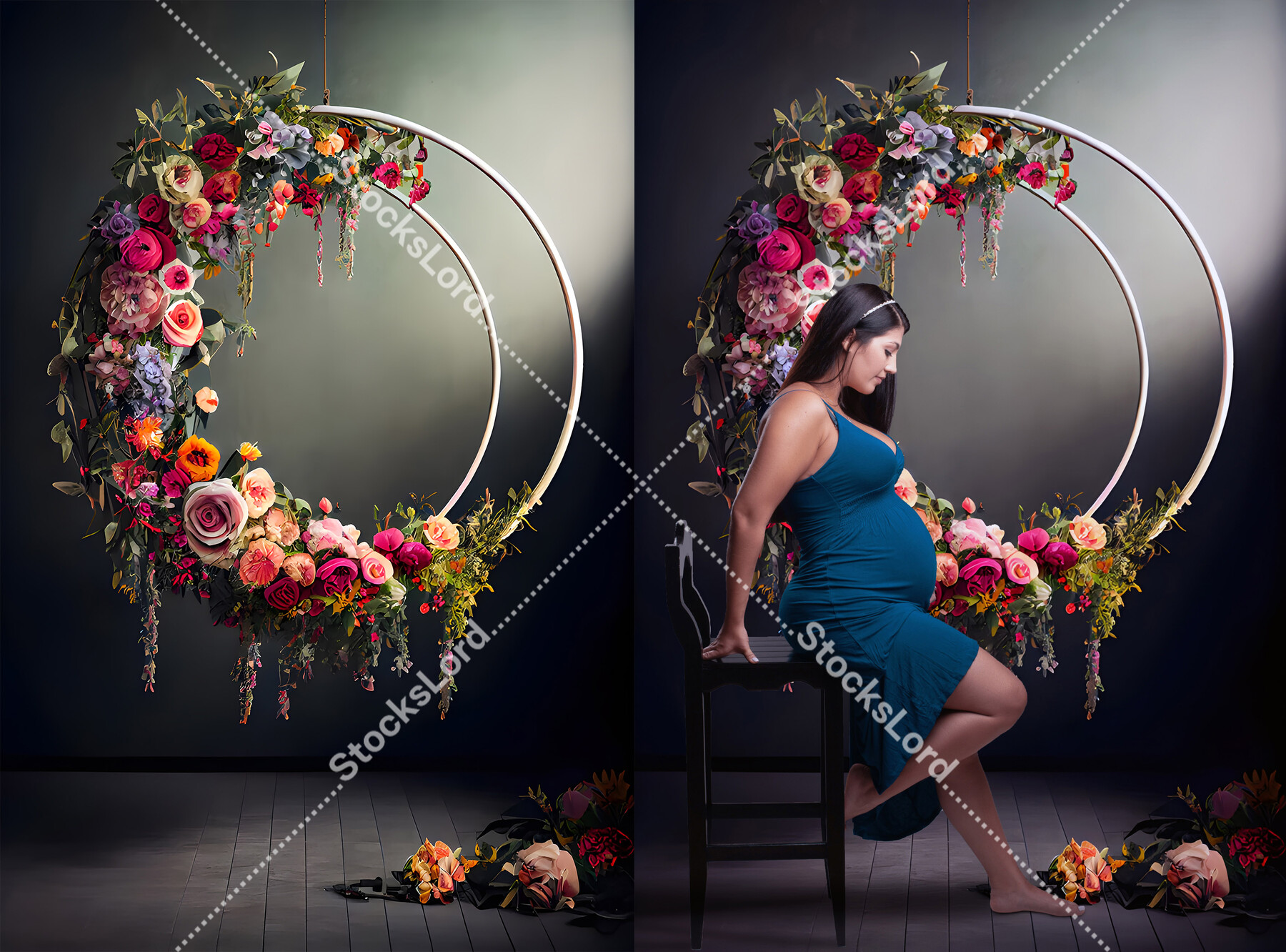 24x Green Floral Ring Maternity Backdrop Graphic by RockOrange Arts ·  Creative Fabrica
