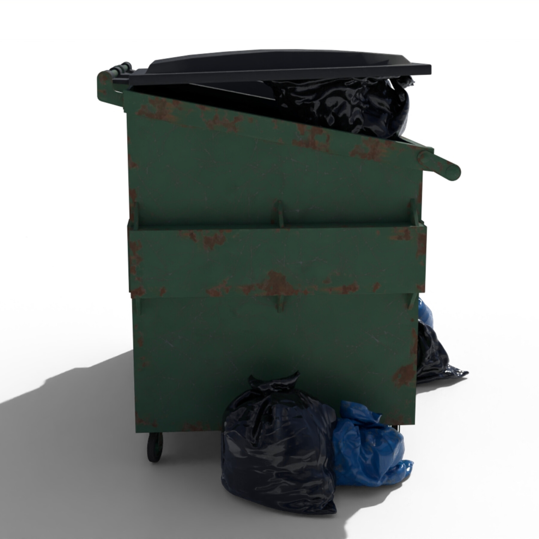 Garbage Dumpster with Bags 3D model