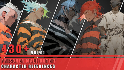 430+ Prisoner Male Outfit - Character References Vol.01